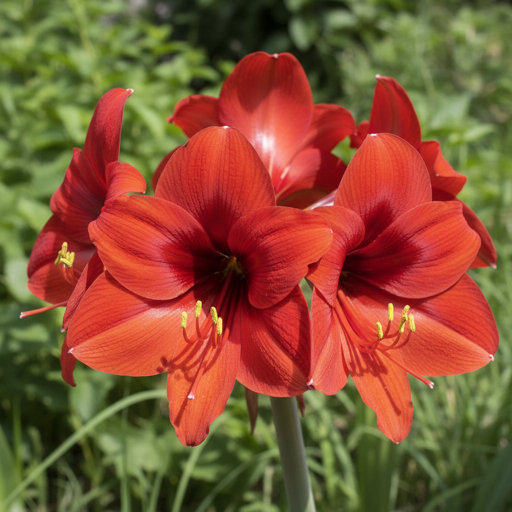 Amaryllis Australian Mixed Extra Large-Size – 5 bulbs producing spectacular mixed colour amaryllis blooms in garden
