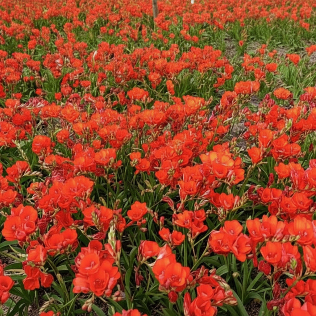 Tritonia Crocata Orange-Red Top-Size – striking orange-red star-shaped flowers in full bloom